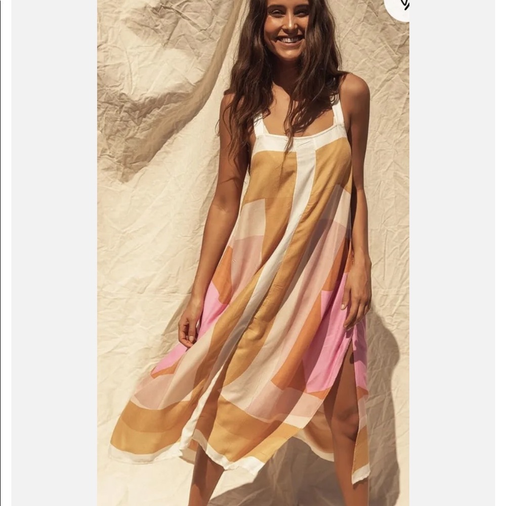 New with tags  O’Neil Miranda White Multi MIDI dress sold out in XS
